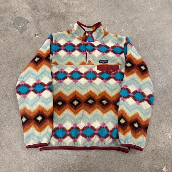 Patagonia Sweaters - Patagonia Synchilla Aztec Snap-T Fleece Sz M Pullover Timber Twist Southwestern
